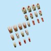RUPOFUZA Flower Press on Nails Medium Square Fake Nails Glossy