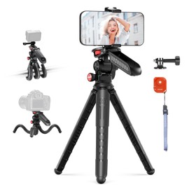 NEEWER Flexible Tripod, Mini Tripod, Smartphone Tripod, Desktop Tripod, Remote Control, Handle, Smartphone Holder, Action Camera Adapter Included, Vlog Shooting, Selfies, Live Broadcasting, Smartphone