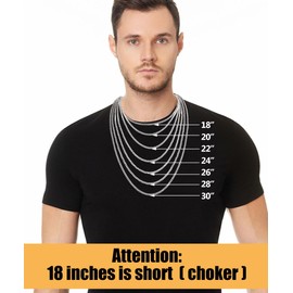 Fiusem Fiusem Black Necklace for Man,Cross Necklaces with 3.5mm Chain and Stainless Steel Cross Pendant Small, Cuban Chain 20 Inches