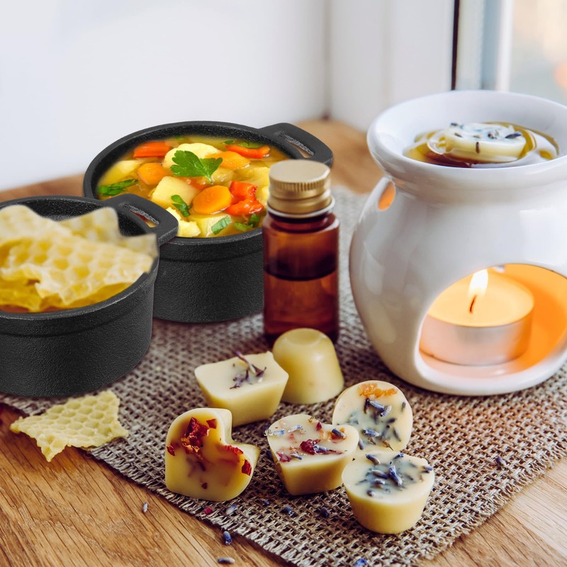 Suttmin 4 Pcs Mini Dutch Oven Small Round Iron Cocotte