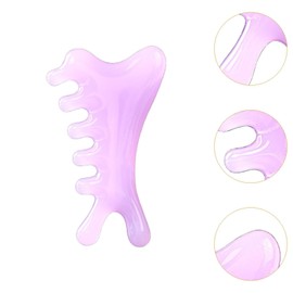 MagiDeal Massage Comb Guasha Scraping Scalp Comb Gift Adults Body Relaxing Compact for Women Men Portable Comfortable Facial Massager, Purple