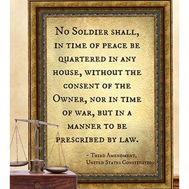 Third 3rd Amendment US Constitution Soldier War Peace Lawyer Attorney American Freedom Press Media Religion Free Speech protest civil rights History Teachers Back to School poster