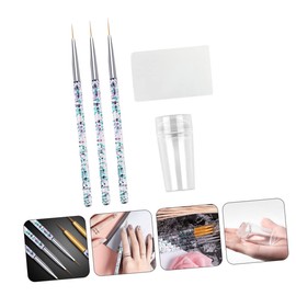 OHPHCALL Diy Manicure Kit Nail Art Pen Stamp Set 5pcs Nail Pull Line Pens for Salons
