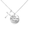 Bible Verse Cross Pendant Christian Necklace Prayer Charm Faith Religious Jewelry for Women (God has you in his arms, I have you in my heart)