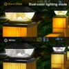 Outdoor Waterproof Solar Pillar Light Patio Garden Fence Gate Post