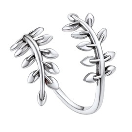 Silvora Adjustable Silver Toe Ring for Mother Lovely Leaf Tail Rings Open Band Summer Jewellery S925 Silver Allery Free