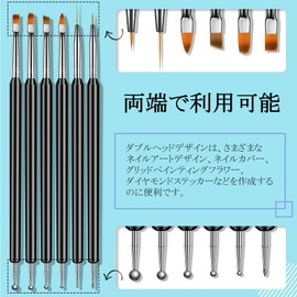 Saviland Gel Nail Brush Set, Nail Brush Set, Gel Nail Drawing Brush for Nail Design, High Quality, Dot Nail Brush Set, Beginners, 6 Pieces