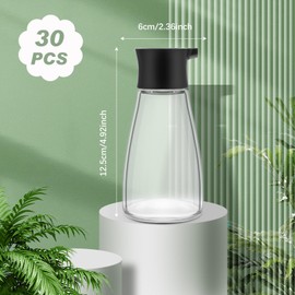 Tanlade 30 Pcs Soy Sauce Dispenser Leakproof Cruet Dispenser Set Small Sauce Bottles Glass Soy Sauce Container Oil Dispensing Bottles Seasoning Vinegar Cruet with Lid for Kitchen Cooking, Black