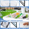 Haddockway Two-Tier Ice Cooler Table, Square Ice Tables for Parties