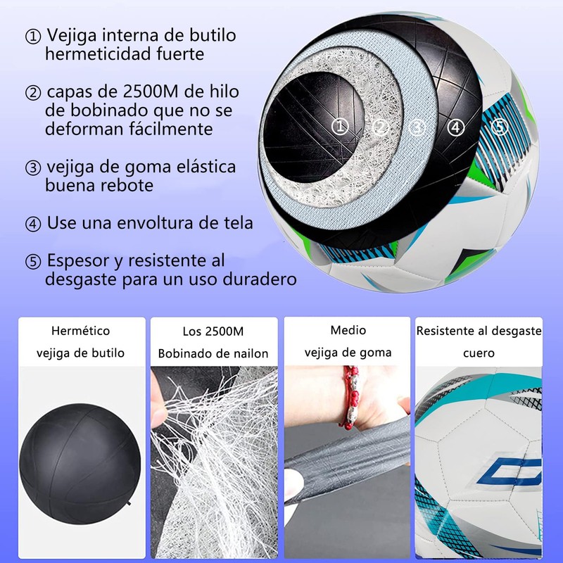 WEGO Balón de Fútbol Soccer No. 5 Classic Profesional (Model