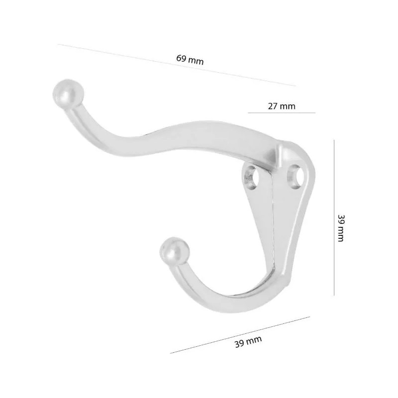 Handyhome Perchero Gancho De Pared Sombrero Y Abrigo Niquel