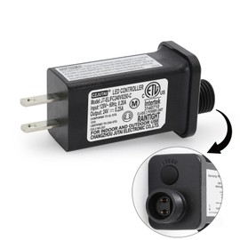CZJUTAI JT-EL/FC240V0250 Premium 24V 0.25A 6W 8 Modes LED Power Supply with Multifunction Button- Class 2 Transformer, IP44 Waterproof, for Christmas and String Lights, Indoor & Outdoor Use [Z460]