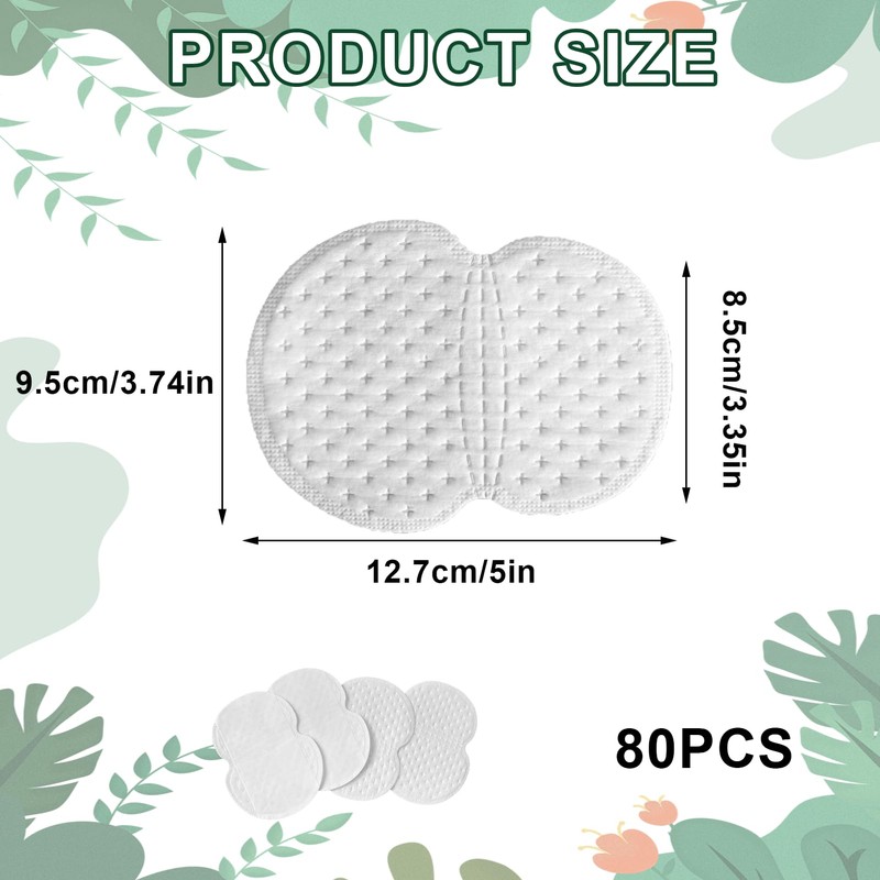 Menibeuty 80 Stück Selbstklebend Achselpads Damen und Herren, Schweißpads Für