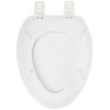 EZ-FLO White Wood Toilet Seat with Lid, Elongated, 65907