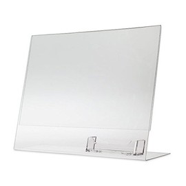 Dazzling Displays Acrylic 11 x 8.5 Slanted Sign Holders with Business Card Holder