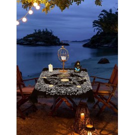 Indian Consigners Floral Pentagram Alter Cloth Perfect Altar Cover Tarot Spread Witchcraft Witchery (90 by 90 CM (36x36 inches), Silver)