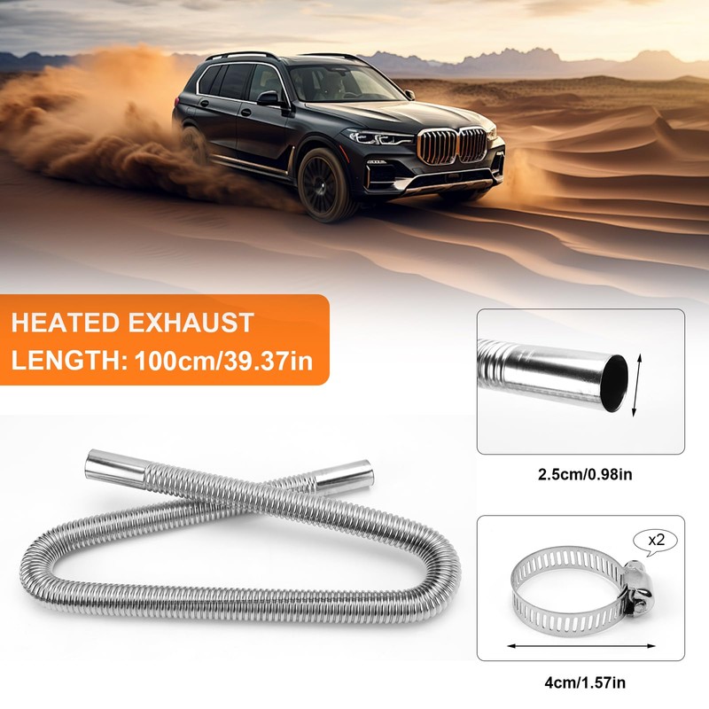 Exhaust Pipe Auxiliary Heater, 100 cm Exhaust Hose Auxiliary Heater,