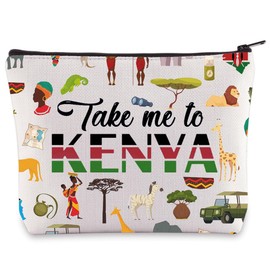 LEVLO Kenya Travel Cosmetic Bag Kenya Souvenir Gift Take Me To Kenya Zipper Pouch Bag For Traveler, Take Me To Kenya