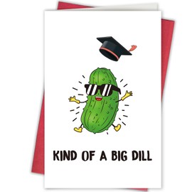 Bablira Funny Pun Graduation Card for College Graduate, Big Dill Pickle Congrats Graduation Card for Pickle Lover, Kind of a Big Dill