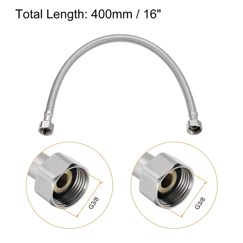 sourcing map 16 Inch Long Faucet Supply Line Connector, G3/8