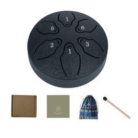 Rain Drum for Outside Garden, 3 Inch 6 Notes Steel Tongue Drum Rain Chime, Chakra Drum for Rain