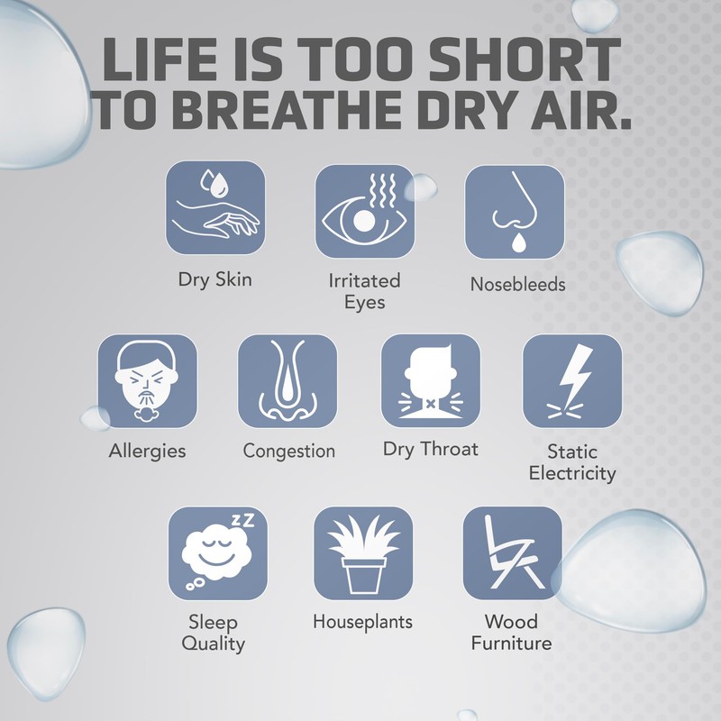 Pure Guardian Ultrasonic Cool Mist Humidifier, 100 Hour Run Time,