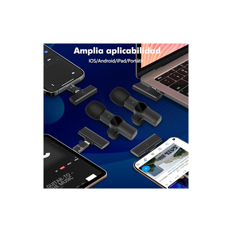 Lostrain Micrófono Lavalier Inalámbrico para iPhone, Mini Microfono para Celular