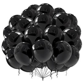 Balloons Black, Pack of 100 12 Inch Black Latex Balloons, Birthday Decoration Black for Birthday, Wedding, Graduation, Baby Shower, Anniversary Party Decorations