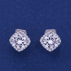 YOQUCOL 7mm CZ Crystal Clip On Earrings Cubic Zirconia Non Pierced Stud For Women