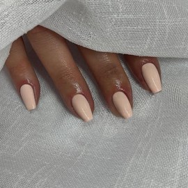 XCREANDO Uñas Postizas De Ataúd Medianas Y Cortas Color Nude, Uñas Postizas De Gel Para Mujer, Uñas Postizas Acrílicas En Forma De T, Cuadradas, Natur