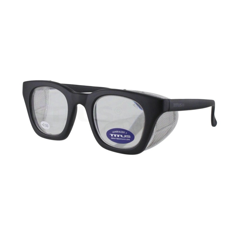 Titus Retro Safety Readers Cheaters Glasses Side Shields ANSI Z87