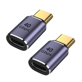 GELRHONR USB C Adapter 40 Gbps, USB C Male to USB C Female Adapter Extender PD 100 W Fast Charge Support 8K @ 60 Hz USB4 for Thunderbolt 3/4 Tablet, Phone and More Type C Devices, Pack of 2
