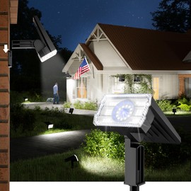 BITPOTT Solar Spot Lights Outdoor, 58 LED 3 Lighting Modes Solar Flood Lights, Waterproof IP67 Wall Light Spot Light Outdoor for Tree Yard Garden Pathway (Cool White, 4 Pack)