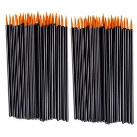 VERALY.MX | Set 100 Pinceles Aplicadores de Delineador | Maquillaje Artistico Ojos Rostro Paquete Delineado Cepillo Punta Fina Suave Fibra Sintetica Mango Plastico Makeup