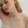 Rocayi Butterfly Necklace 925 Sterling Silver Pink Tourmaline Necklace October