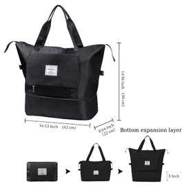 Pin Forest Large Capacity Travel Bag, Expandable Foldable Travel Duffel Bag, Dry and Wet Separation Portable Travel Duffel Bag, Overnight Bag for Women and Man (Purple)