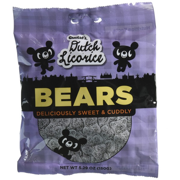 Gustaf's Sugar Licorice Bears 5.2 Oz Retail Bag