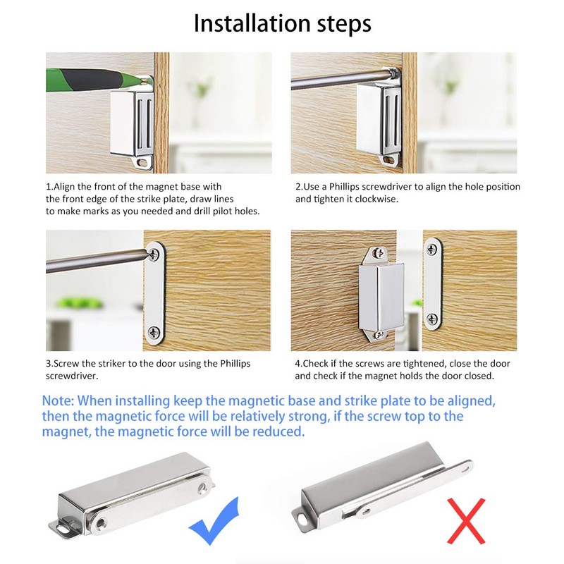 Strong Cabinet Magnets for Closure 60 lbs 3 Pack -