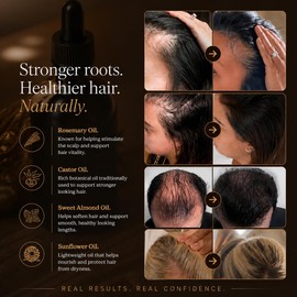 Hair Growth Rosemary Oil For Men and For Women with Sweet Almond & Castor Oil – 100% Natural Hair Growth Treatment - Naturgalow Oil 100ml
