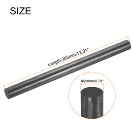 MECCANIXITY Graphite Rod, Graphite Stirring Rod Cylinder Stick Carbon Rod 305x20mm Black for Electrode, Melting Casting, Crucibles, Pack of 3