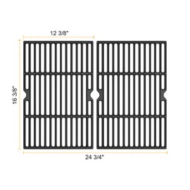 Cooking Grid Grates for Kenmore 4 Burner Grills,Enamel Cast Iron Grate Replacement Parts for Kenmore 146.10016510,146.46365610,146.16142210,146.16198211,2 Pack