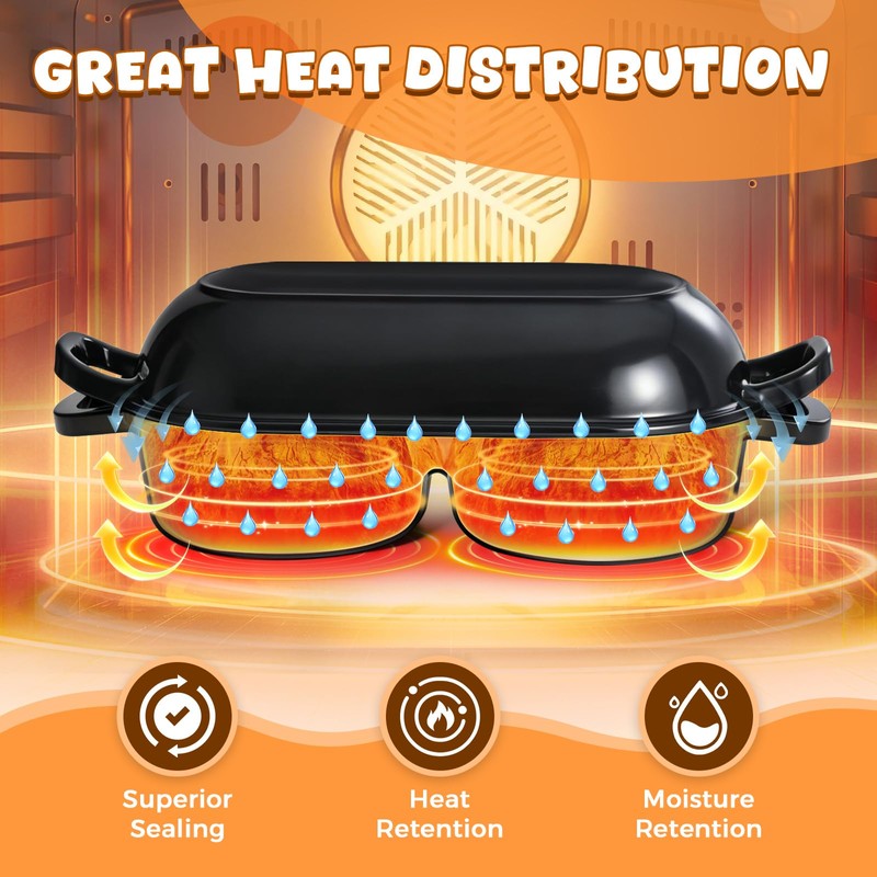 Mini Double Dutch Oven for Sourdough Bread Baking, 2.6QT (Black)