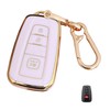 QIXIUBIA Pink for Toyota Key Fob Cover with Keychain Fits