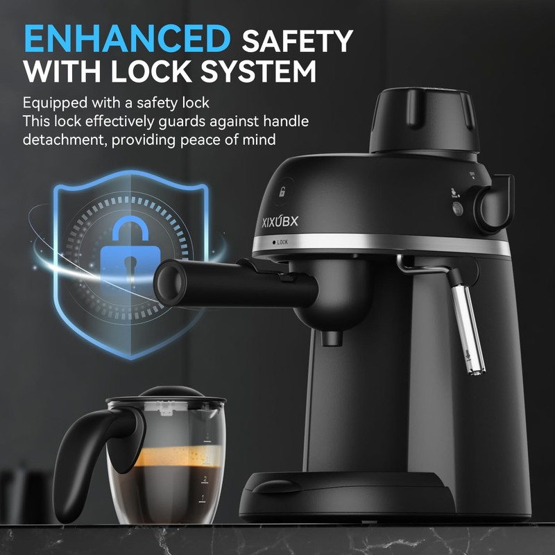 XIXUBX Coffee Machine, 3.5 Bar Espresso & Cappuccino Machine with