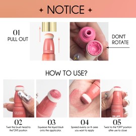 Blush Beauty Wand, Matte Blush with Cushion Applicator, Natural Liquid Blush Weightless Face Blushes Long Wearing (#2 Mystery)