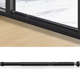 Heavy Duty Sliding Door Security Bar - Adjustable 17-50 Inch, Patio Glass Door Lock for Home Safety, Child Pet Proof, Anti-Burglar Window Stopper, Black