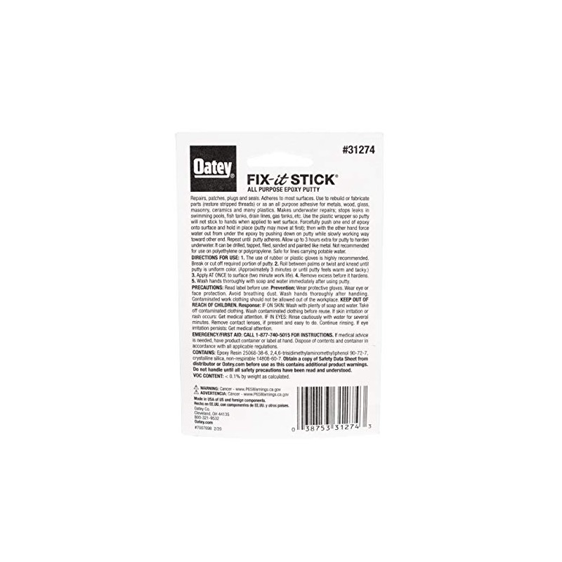 Oatey Multi-Purpose Epoxy Putty - Quick Repair Solution