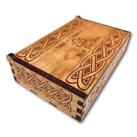 Creative Crafthouse Customizable Wooden Dice Tray - Handmade Cherry Wood with Felt Lining, Perfect for Dungeons and Dragons RPG