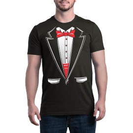 shop4ever Classic Tuxedo T-Shirt Funny Shirts Large Black 11224