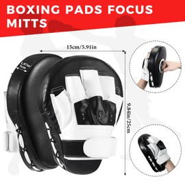 Simgoing 4 Pcs Boxing Pads Taekwondo Kick Pads Set Curved Focus Punching Mitts Kick Martial Arts Kicking Targets Sparring Pads for Kids Men Women(Black)